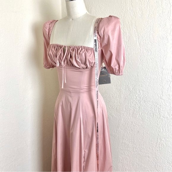 💔SOLD $209 House of CB Tallulah Blush Puff Sleeve Pink Dress - Picture 4 of 12